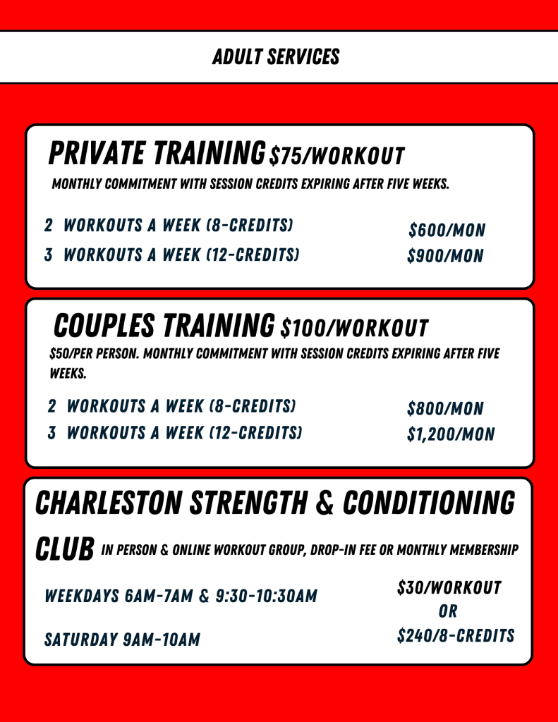 Adult Strength & Conditioning Charleston, SC