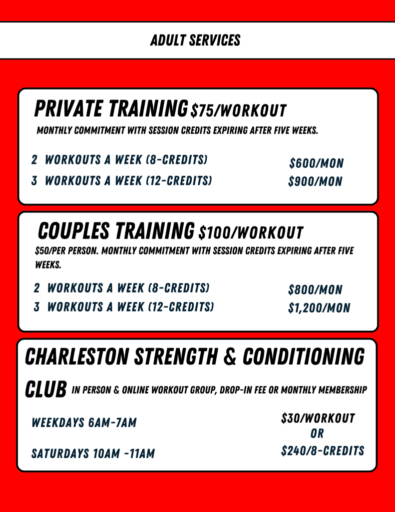 Adult Strength & Conditioning Specialist Charleston SC